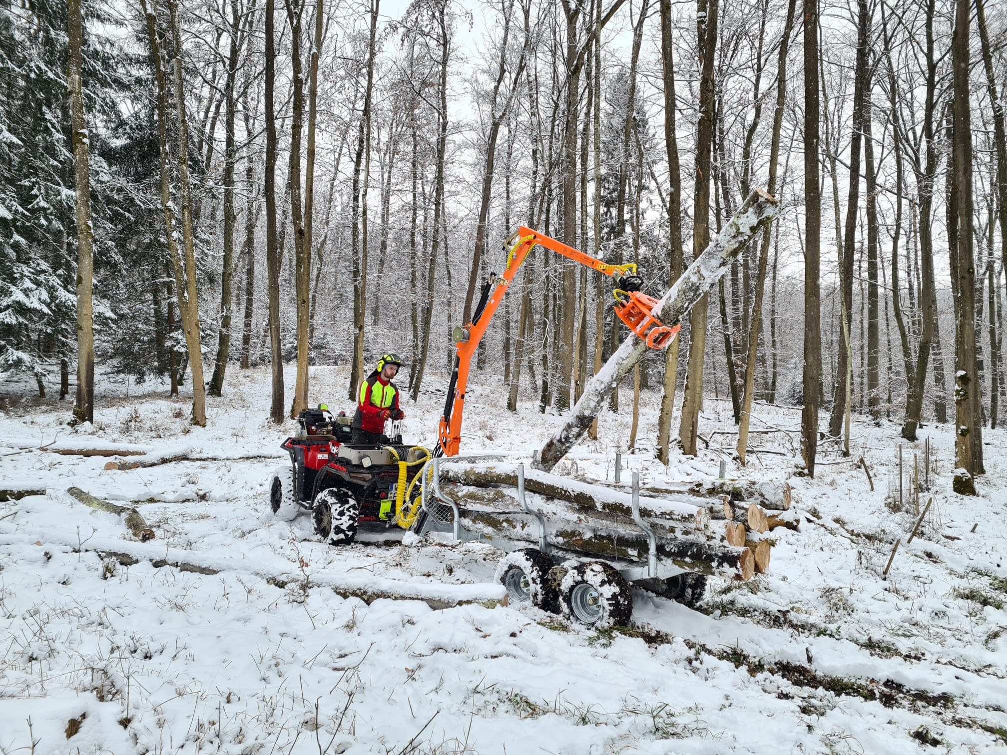 Quad Rückewagen. QSB-RW-361 ATV, UTV, Kleintraktor